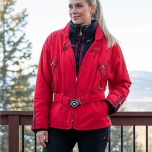 Vintage  80”s Bogner red ski jacket with embroidery size 10